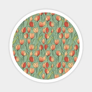 Tulips Flower Seamless Pattern V7 Magnet